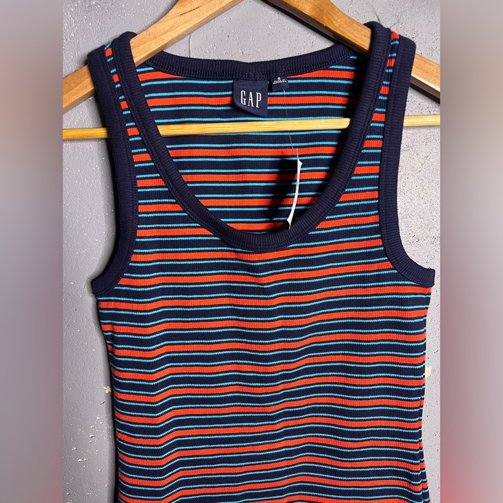GAP Rib Mini Tank Dress In Stripes. Size Small NWT - Picture 5 of 9